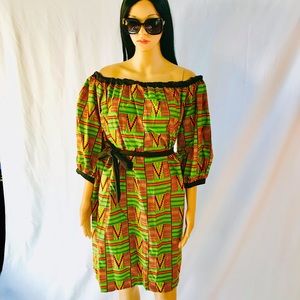 Kente off shoulder Dress